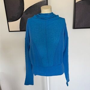 FREE PEOPLE MOVEMENT Cable Cinch Hoodie Royal Blue Size Small